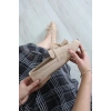 Püsküllü Süet Loafer Babet Bej - 32422.1846.