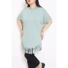 Püsküllü Viskon Büyük Beden Tunik Mint - 70913.1969.