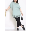 Püsküllü Viskon Büyük Beden Tunik Mint - 70913.1969.