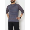 Reglan Kol 2 İplik Çizgili Penye Erkek Sweat Füme - 25384.2125.