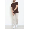 Ribana Detaylı Triko Polo Yaka Tişört Kahve - 71595.2167.