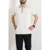 Ribana Detaylı Triko Polo Yaka Tişört Krem - 71595.2167.