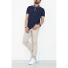 Ribana Detaylı Triko Polo Yaka Tişört Lacivert - 71595.2167.