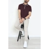 Ribana Detaylı Triko Polo Yaka Tişört Mürdüm - 71595.2167.