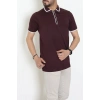 Ribana Detaylı Triko Polo Yaka Tişört Mürdüm - 71595.2167.