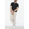 Ribana Detaylı Triko Polo Yaka Tişört Siyah - 71595.2167.