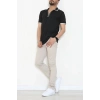 Ribana Detaylı Triko Polo Yaka Tişört Siyah - 71595.2167.