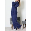 Ring Viskon Düğmeli Pijama Takımı Lacivert - 52201.1961.