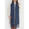 Saçaklı Düz Şal İndigo - 70865.1736.