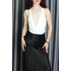 Sandy Kumaş Sırt Dantelli Çıtçıtlı Bluz Ekru - 71421.1380.