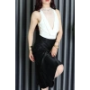 Sandy Kumaş Sırt Dantelli Çıtçıtlı Bluz Ekru - 71421.1380.