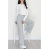 Şardonlu Selanik Kumaş Pantolon Gri - 51066.1837.