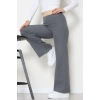 Selanik Kumaş Bel Lastikli Çımalı Pantolon Antrasit - 51226.1567.