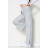 Selanik Kumaş Bel Lastikli Çımalı Pantolon Gri - 51226.1567.