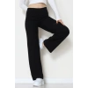 Selanik Kumaş Bel Lastikli Çımalı Pantolon Siyah - 51226.1567.