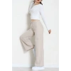Selanik Kumaş Bel Lastikli Palazzo Pantolon Bej - 51228.1567.