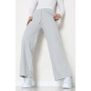 Selanik Kumaş Bel Lastikli Palazzo Pantolon Gri - 51228.1567.