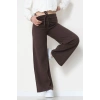 Selanik Kumaş Bel Lastikli Palazzo Pantolon Kahve - 51228.1567.