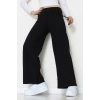 Selanik Kumaş Bel Lastikli Palazzo Pantolon Siyah - 51228.1567.