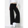 Selanik Kumaş Bel Lastikli Palazzo Pantolon Siyah - 51228.1567.