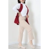 Selanik Kumaş Büyük Beden Yelek Bordo - 32221.1731.