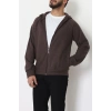 Selanik Kumaş Kapşonlu Erkek Sweat Acıkahve - 42799.1567.