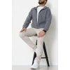 Selanik Kumaş Kapşonlu Erkek Sweat Antrasit - 42799.1567.