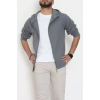 Selanik Kumaş Kapşonlu Erkek Sweat Füme - 42799.1567.