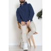 Selanik Kumaş Kapşonlu Erkek Sweat Lacivert - 42799.1567.
