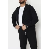 Selanik Kumaş Kapşonlu Erkek Sweat Siyah - 42799.1567.