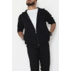 Selanik Kumaş Kapşonlu Erkek Sweat Siyah - 42799.1567.