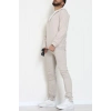 Selanik Kumaş Kapşonlu Erkek Sweat Taş - 42799.1567.
