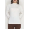 Sırt Dekolteli Örme Bluz Ekru - 71788.444.