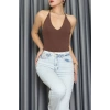 Sırtı Çapraz Askılı Bodysuit Kahve - 71725.444.