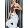 Sırtı Çapraz Askılı Bodysuit Kahve - 71725.444.