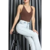 Sırtı Çapraz Askılı Bodysuit Kahve - 71725.444.