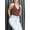 Sırtı Çapraz Askılı Bodysuit Kahve - 71725.444.