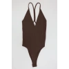 Sırtı Çapraz Askılı Bodysuit Kahve - 71725.444.