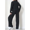 Soft Touch Dokuma Modal Fermuarlı İkili Takım Siyah - 55012.1837.