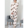 Süet Alt Üst Aynı Pijama Takımı Bejkahve1 - 118.1287.