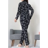 Süet Düğmeli Pijama Takımı Lacivert - 52171.1050.