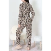 Süet Düğmeli Pijama Takımı Leopar - 31876.1049.
