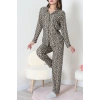 Süet Düğmeli Pijama Takımı Leopar1 - 55014.1048.