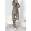 Süet Düğmeli Pijama Takımı Leopar1 - 55014.1048.