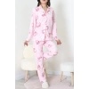 Süet Düğmeli Pijama Takımı Pembe - 31876.1049.