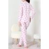 Süet Düğmeli Pijama Takımı Pembeçizgili - 52199.1783.