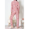 Süet Düğmeli Pijama Takımı Pembedesenli1 - 55014.1048.