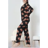 Süet Düğmeli Pijama Takımı Siyah - 55014.1048.