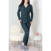 Süet Düğmeli Pijama Takımı Zümrütekose - 55014.1048.