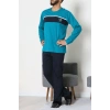 Süprem Baskılı Erkek Pijama Takımı Petrol - 70886.1838.